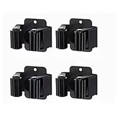 Jeu de 4 Porte-balai Acier Support mural pour outils de nettoyage et jardinage Râtelier Rangement (1/4)