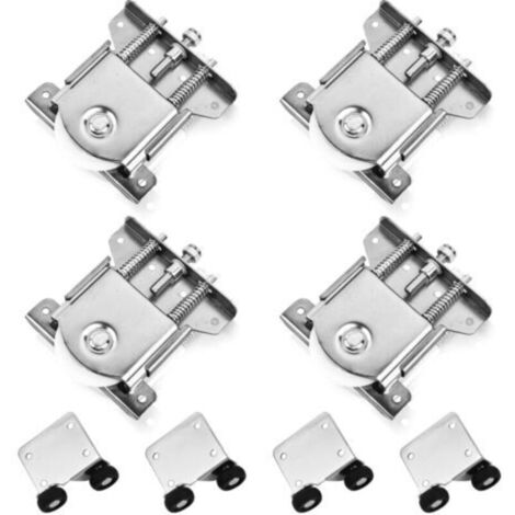 4 Pièces Roulette Porte Coulissante Placard. Kit Porte Coulissante Pour Armoires Placard. Blanc Galvanisé Anticorrosion- Pour Portes Coulissantes. Armoires. Vitrines (1/5)