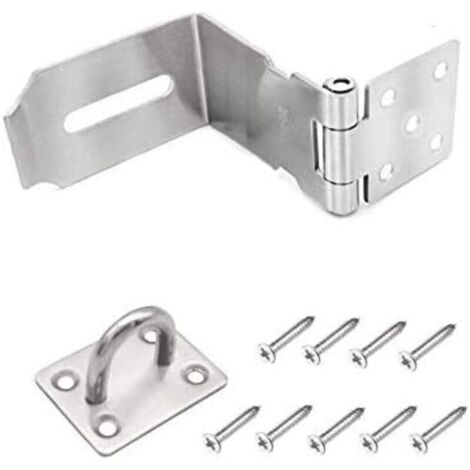 5 pouces 2 Pièces Loquet de Porte en Acier Inoxydable. Boucle Cadenas épaissie. Cadenas Loquet de Porte Fermoir 90 °. Serrure de Sécurité à Angle Droit. Dispositif de Sécurité (1/5)