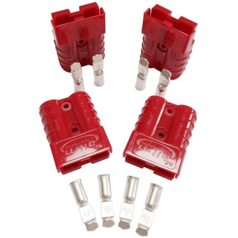 Batterie Connecteur 50A Batterie Connexion Rapide Prise de Connecteur 50Amp 600V Pour Voiture Van Les Modes Moto 4 PCS (Kit 10/12 Awg. Rouge) (1/5)