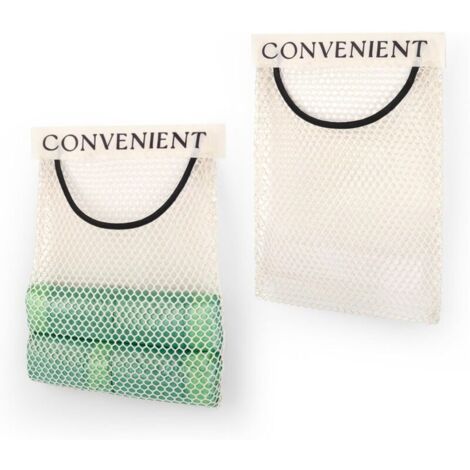 Étagère Suspendue. 2 Pièces Self Adhésive Organisateur de Rangement Suspendu. Sac en Filet de Rangement sur la Porte Respirant. pour Salle de Bain. Cuisine. Chambre à Coucher (Blanc) (1/5)