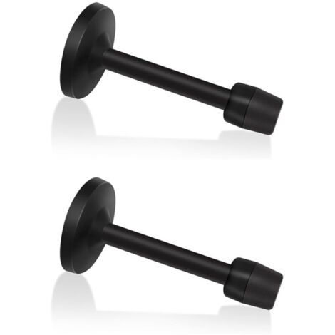2 Butée de porte. butée de porte murale noire de . butée de porte avec amortisseurs acoustiques en caoutchouc et embouts en acier inoxydable rigide pour intérieur et extérieur. (1/5)