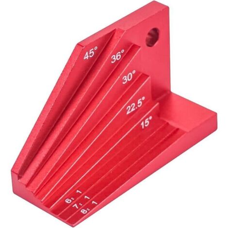 Outil de Recherche d'angle Rapporteur de jauge de biseau en Aluminium Rouge pour Le Travail du Bois de Construction Rapporteur d'angle en Alliage d'aluminium Rapporteur de biseau Outil (1/4)