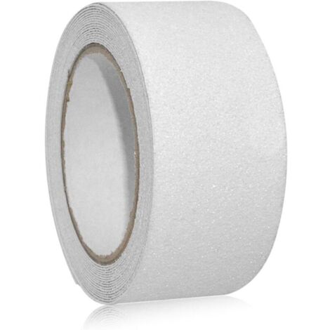Ruban adhésif antidérapant. 10 x 5 m. blanc. autocollant de sécurité antidérapant pour l'intérieur et l'extérieur. pour la sécurité au travail à la maison (1/5)