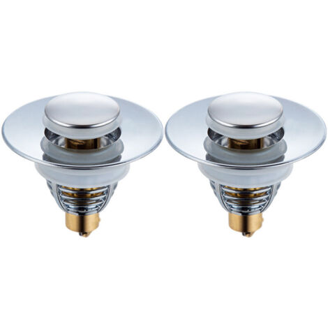2 pack Bonde Lavabo Universel. Bouchon de Lavabo Pop-Up pour Baignoire. Cuisine. lavabo (Orifice de vidange 32-42mm) (1/5)