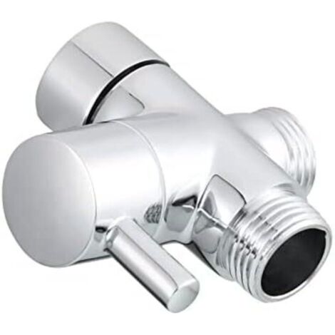 Valve 3 voies en laiton massif G1/2" Douchette Composants de Douche Raccord universels Chrome DSF007 (1/4)