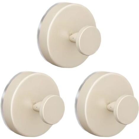 3 Pièces Crochet à Ventouse Porte-Serviettes Ventouses avec Crochets Extra Fort pour Salle de Bain Cuisine Blanc Crème (1/5)