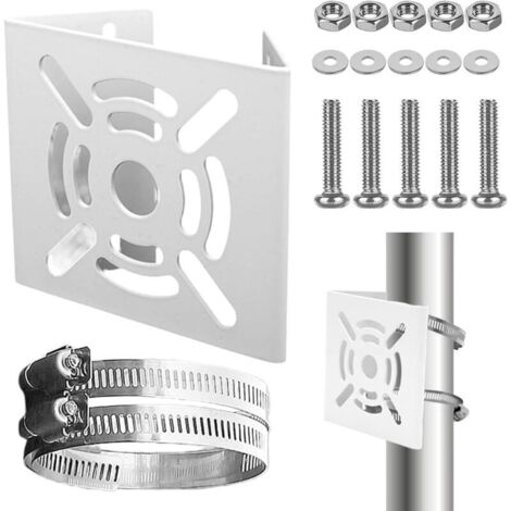 Support de fixation pour caméra de surveillance : support vertical pour caméra de surveillance avec 2 boucles et 6 vis. support de tube pour caméra de vidéosurveillance. panneau solaire (1/5)