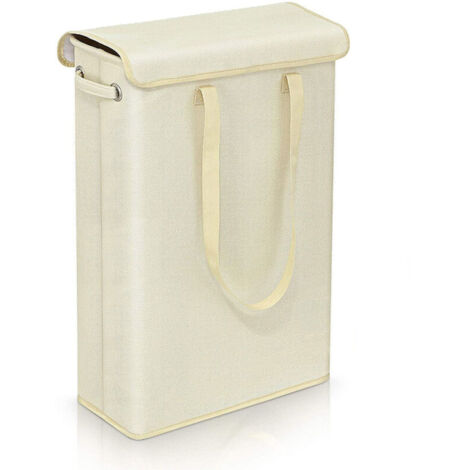 Brige 45 Litre Slimline Panier à linge pliable avec couvercle - Panier à linge de très grande capacité - 39x19x60 - Panier à linge étroit (1/5)