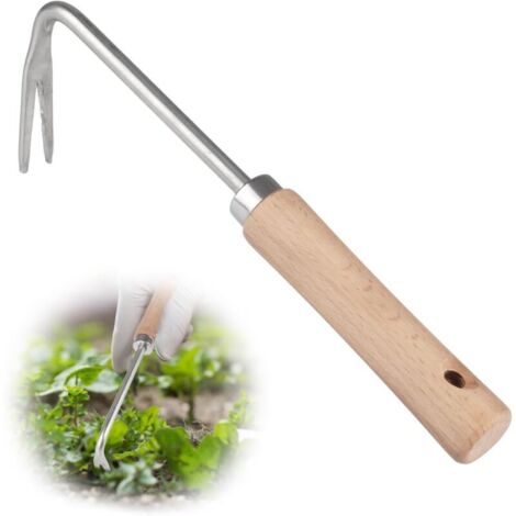 1 PCS Désherbeur Manuel avec Manche en Bois. 26  Longueur Desherbeur en Acier Inoxydable. Désherbeur Manuel en Forme de V. pour Désherber. Transplanter. etc. (1/5)