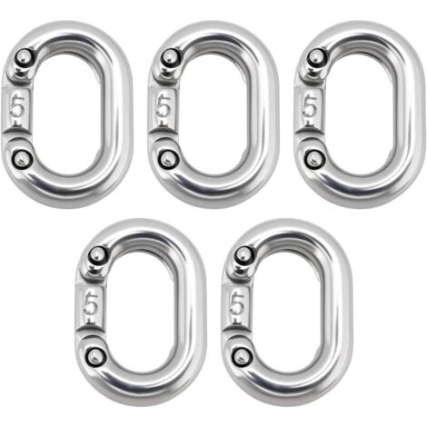 5pcs Maillons de Chaîne de Connexion Fendus en Acier Inoxydable 316 de 5mm Connecteur de Maillon de Chaîne Robuste Connexion Fendue en C pour Connexion de Chaîne Qualité Marine (1/5)