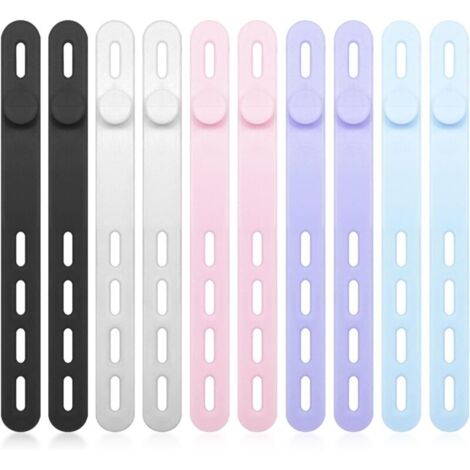 10pcs Serre-Câbles en Silicone Réutilisables - Organiseurs de Fils et Câbles Polyvalents pour Casque (1/5)