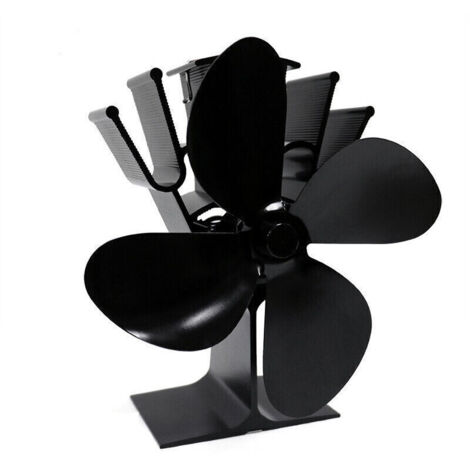 (A)Cheminée. Ventilateur Thermique À 4 Lames pour Brûleur À Bûches. Ventilateur À Énergie Cinétique Thermique Non Rechargeable À Faible Décibel. pour Poêle À Bois (1/2)