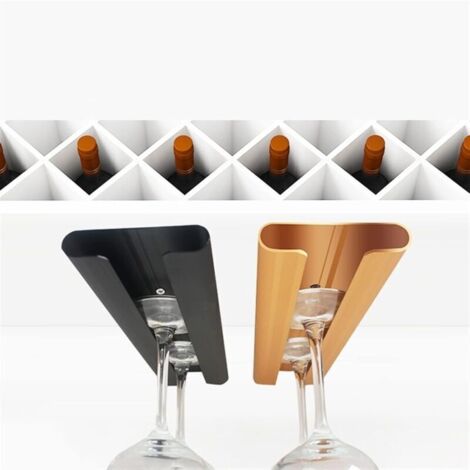 2 pièces Porte-gobelet à vin suspendu armoire à vin rouge étagère en verre à vin maison gobelets créatifs suspendus à l'envers porte-verre à vin (1/4)