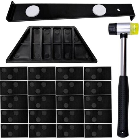 23 Pièces Kit Pose Parquet Stratifié. Outil Installation Sol Flottant avec 20 Cales. Barre de Traction. Marteau Double Tête et Cale de Frappe. Compatible Parquet Flottant (1/5)