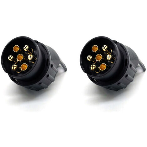 2 pack 7/13 Adaptateur Prise Remorque 7 vers 13 Broches Connecteur Fiche Attelage 7 Pole a 13 Pin pour Remorque de Voiture. Tracteur. Caravane. Porte-vélo (1/5)