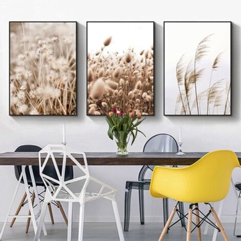 Lot de 3 posters muraux modernes. paysage naturel et queue de chat. poster botanique abstrait. décoration bohème. sans cadre. 30 x 40 . poster 10