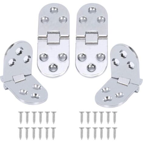 4Pcs Charnières Pliantes en Alliage de Zinc. 180 Degrés pour Table et Cabinet. Invisible avec Vis - Argent (1/4)