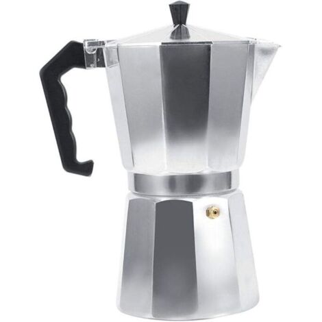 Cafetière . Cafetière Italienne Moka en Aluminium Tasses Pot café Moka pour Cuisinière. Bureau. Domicile.(450ML) (1/4)