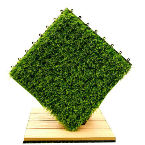dalles de gazon artificiel de 30 x 30 cm. dalles de gazon synthétique d\'épaisseur. tapis auto-drainant. pour intérieur et extérieur. terrasse. balcon. jardin (1/4)
