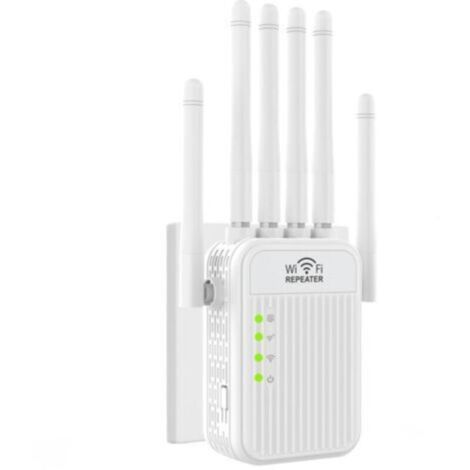 Répéteur WiFi. Puissant amplificateur de Signal WiFi. 6 antennes. 2 Port LAN. WiFi/Extender 2.4 GHz. Couverture jusqu'à 1200 m². idéal pour Le Bureau et la Maison. Installation Facile (1/4)