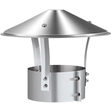 Chapeau de cheminée. échappement en acier inoxydable. tuyau d\'échappement. cheminée extérieure (argent brillant).75mm