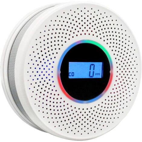 Détecteur de fumée et monoxyde de carbone 2 en 1 – Alimentation pile AA – Écran LCD – Détection rapide et fiable – Installation facile (1/5)