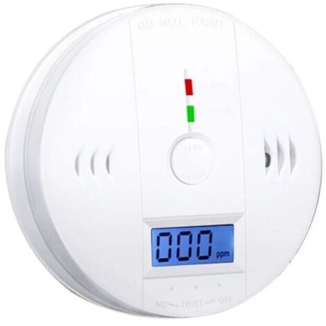 Détecteur de gaz monoxyde de carbone – Alarme 85 dB – Alimentation par 3 piles AA – Affichage LCD – Installation facile avec kit de vis (1/5)