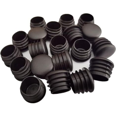 Bouchons d'extrémité en plastique noir – Lot de 20 – Diamètre extérieur 25mm – Protection pour pieds de meubles et tubes ronds (1/5)