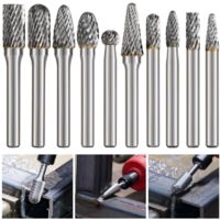 Jeu de Fraises Rotatives Carbure de Tungstène Die Grinder Bit 6mm Gravure Rotatif Burres. Accessoires de Meulage pour Métal.Fraises pour Meuleuse.Outils de Perçage pour Découpe. Ébavurage. Sculpture