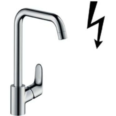 Hansgrohe Focus M41 - Grifo monomando de fregadero, para calentadores de agua sin presión, cromo 31822000 (1/3)