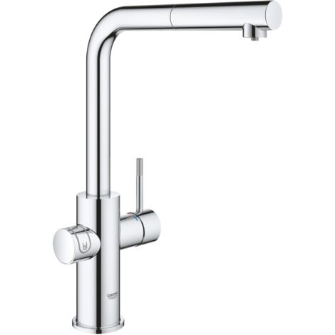 GROHE BLUE HOME juego de iniciación con caño en L mezclador de lavabo cromado (1/5)
