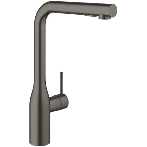 GROHE Grifo de cocina monomando Essence 30504 caño extraíble hard graphite cepillado, 30504AL0