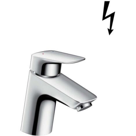 hansgrohe Logis Grifo monomando de lavabo 70 para baja presión/calentadores de agua abiertos con juego de vaciado Push-Open cromo, 71074000 (1/3)