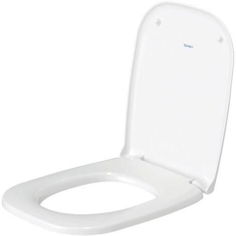 Duravit Asiento de inodoro D-Code Compact sin SoftClose, bisagras de acero inoxidable, blanco, 0067310099