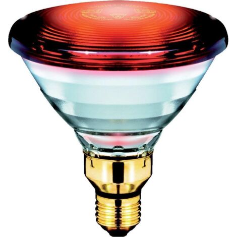 PHILIPS Lámpara infrarroja de 150W, PAR38, E27, 230V, roja, Flood, 30°, plateada, Ø121x136mm
