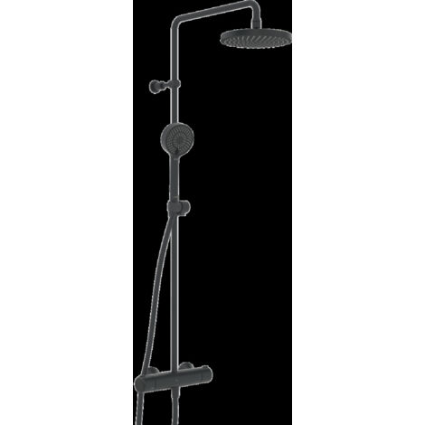 HANSA Columna de ducha con rociador HANSAMICRA 4435 3 chorros Proyección 445 - 470 mm DN 15 Negro mate, 4435013033 (1/5)