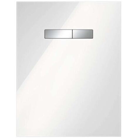 TECE TECElux Placa de vidrio de accionamiento manual Vidrio blanco, Teclas Cromo brillante, 9650001 (1/2)