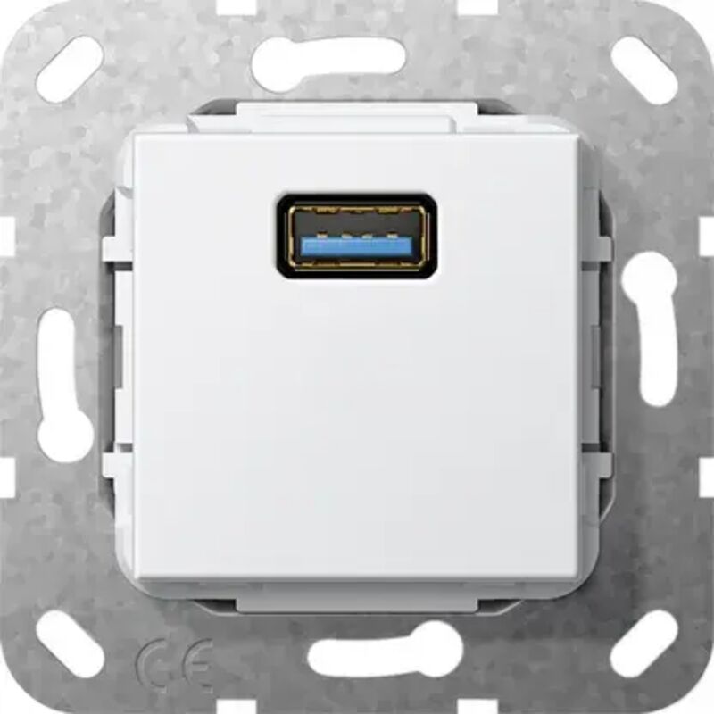 Gira USB 3.0 A compl. Inserto bianco puro [568203], 5682 03