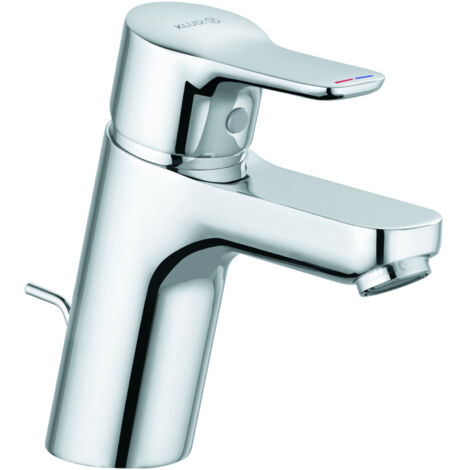 KLUDI PU & EASY Miscelatore monocomando lavabo 70 bassa pressione con raccordo di scarico metallico cromo, 372760565 (1/3)
