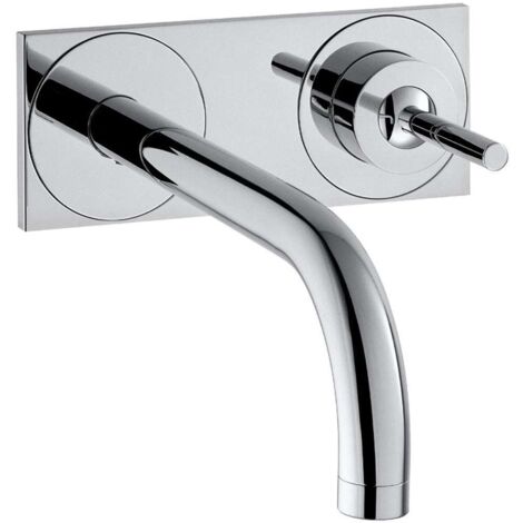 AXOR Uno Miscelatore monocomando lavabo ad incasso per montaggio a parete con bocca di erogazione 165 mm e placca cromo, 38112000 (1/4)