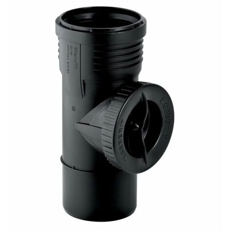 Geberit Silent-PP Elemento di pulizia 90° con apertura di servizio rotonda, DN 50, 390.227.14.1 (1/2)