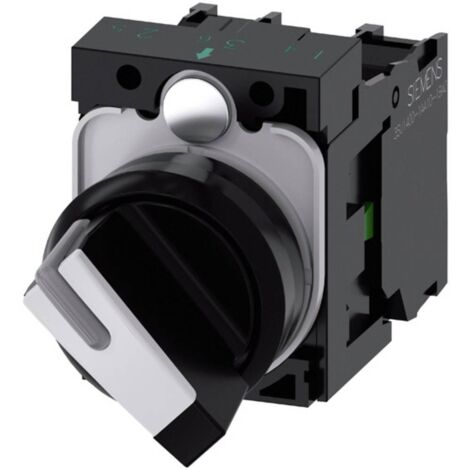 Siemens 3SU11002BF601MA0 3SU1100-2BF60-1MA0 Interruttore a levetta Anello frontale in plastica Nero, Bianco 1 x 90 ° 1