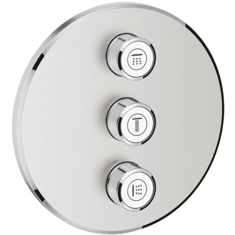 GROHE Valvola a 3 vie da incasso Grohtherm Smart Control 29122 FMS rotonda supersteel, 29122DC0 (1/4)