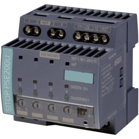 Siemens Modulo di selettività SITOP PSE200U, DC 24 V/4 x 3 ... 10 A con contatto di segnalazione collettivo, 6EP19612BA21 (1/4)