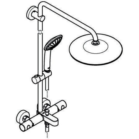 Soffione Doccia Grohe Euphoria System 260 Con Deviatore, Braccio Orientabile 450 Mm, Cromo, 3 Getti E Anticalcare