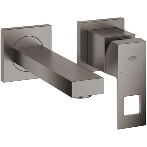 GROHE Miscelatore a 2 fori per lavabo a parete Eurocube 19895 FMS sbraccio 171mm hard graphite spazzolato, 19895AL0