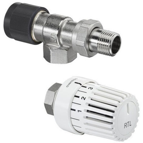 OVENTROP Set limitatore temperatura di ritorno DN 15, valvola assiale di ritorno e termostato Uni RTLH, 1028364