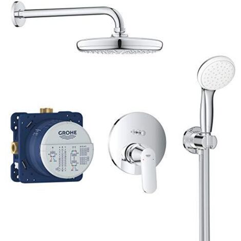 Grohe Set doccia da incasso Eurosmart con miscelatore monocomando + soffione + doccetta a 2 getti, cromo (G25288000)