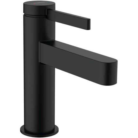 hansgrohe Finoris Miscelatore monocomando lavabo 110 CoolStart con set di scarico Push-Open nero opaco, 76024670 (1/5)